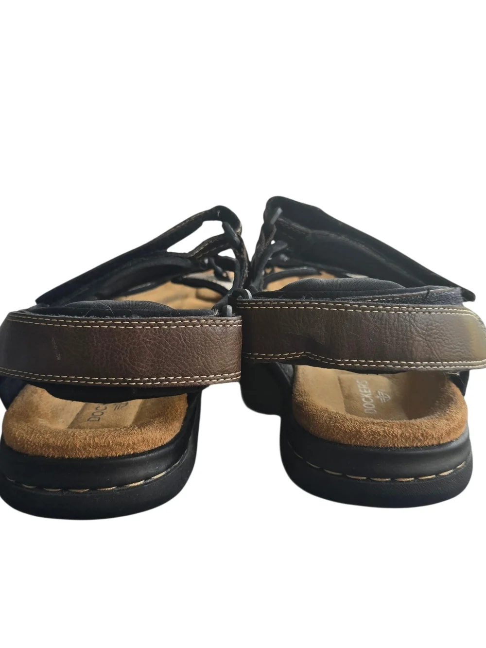 Dockers Brown and Black Men's Adjustable Strap Sandals